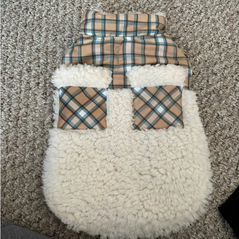 Frisco Lightweight Plaid Pocket Dog & Cat Coat, Medium